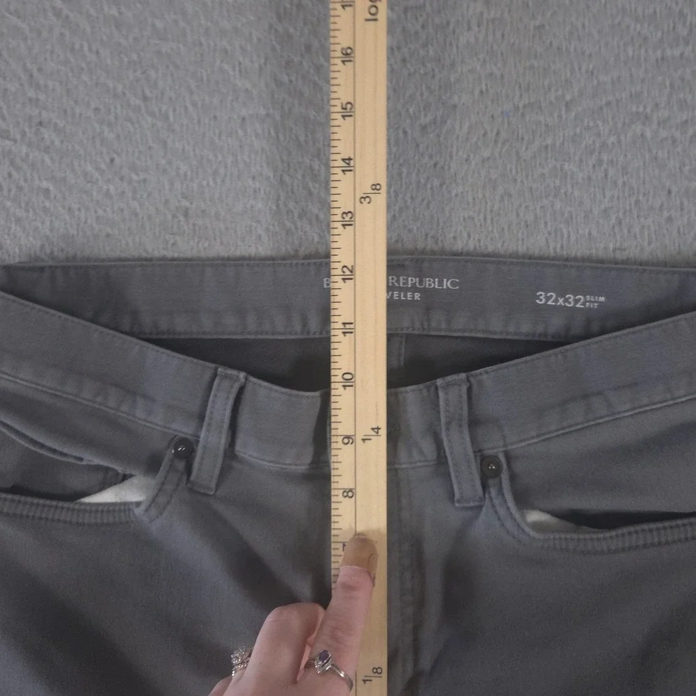 Banana Republic Jeans Mens 32x32 Gray Traveler Slim Fit Cotton Stretch Denim